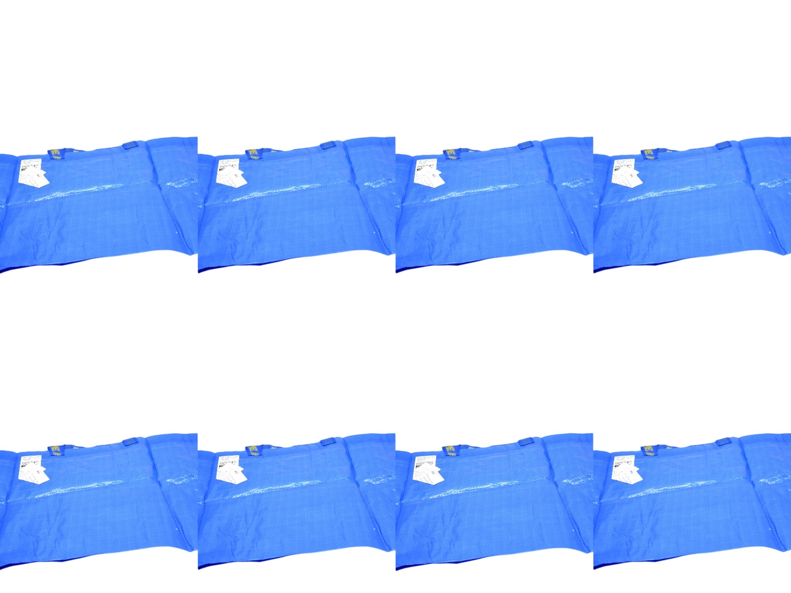 8 IKEA FRAKTA Reusable Shopping Bag Large Plastic Blue Foldable Tote 172.283.40