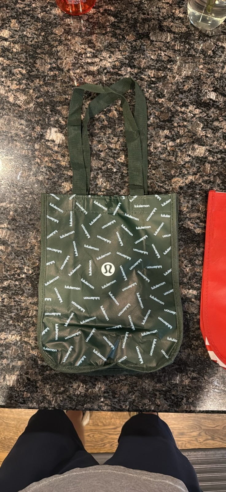Lot 4 Lululemon Small Reusable Shopping Totes Red, White, Green and All in.⚡
