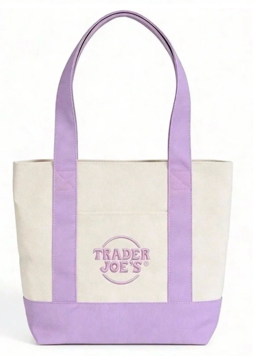 Trader Joe’s Mini Pastel Stripe and Solids Canvas Tote Bag Limited Edition