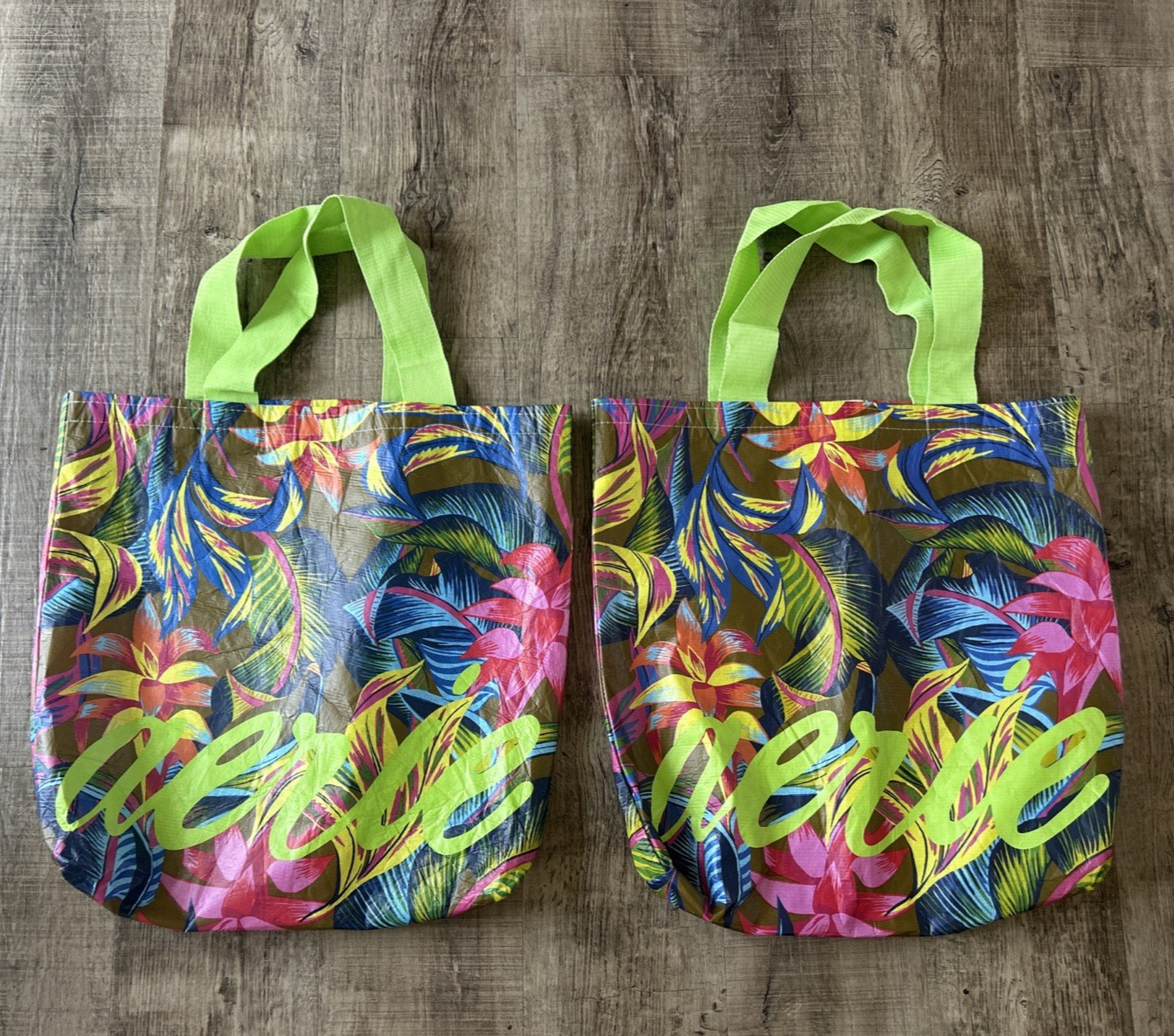 2X Tropical American Eagle Aerie Beach Tote Reusable Bag Large 19″