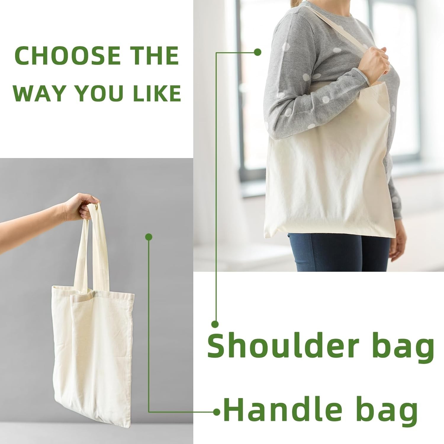 6 I 12 I 24 I 48 Pack Canvas Tote Bags,Reusable Blank Canvas for Shopping Bag…