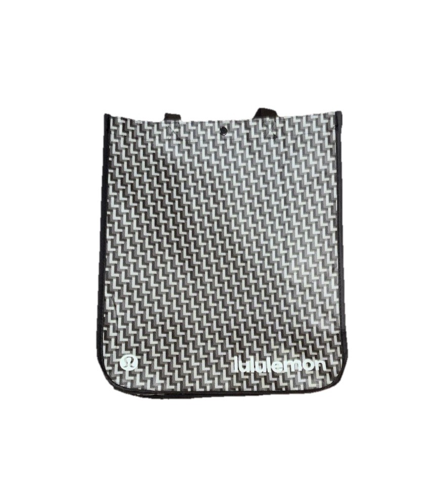 Lululemon Large Black And White Pattern Reusable Shopping Bag New