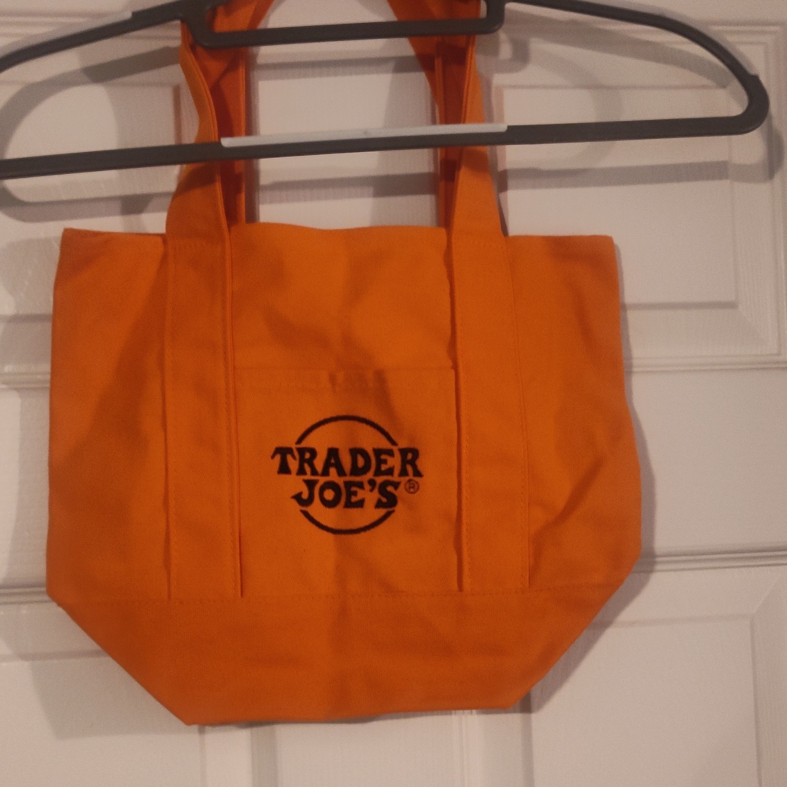 Trader Joe’s Small Orange Trick-or-Treat Canvas Tote Bag 12x6x10 in