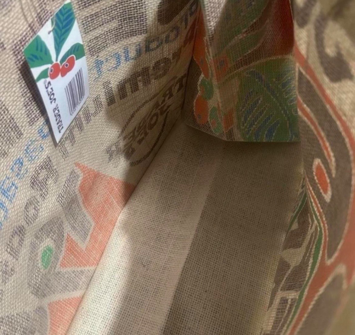 NEW Trader Joe’s COFFEE BEANS JUTE BURLAP REUSABLE TOTE CARRY BAGS 1967 PASADENA