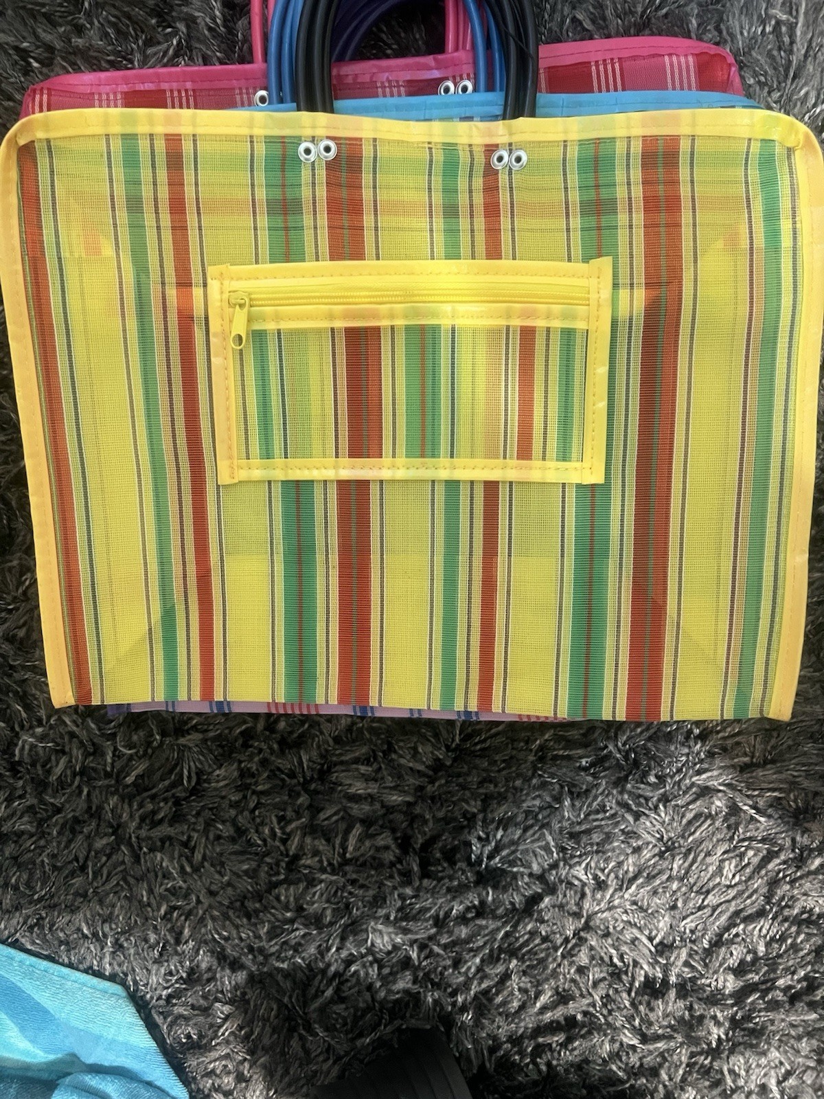 Mexican Market Mercado Multicolor Mesh Reusable Tote Purse Bag NEW