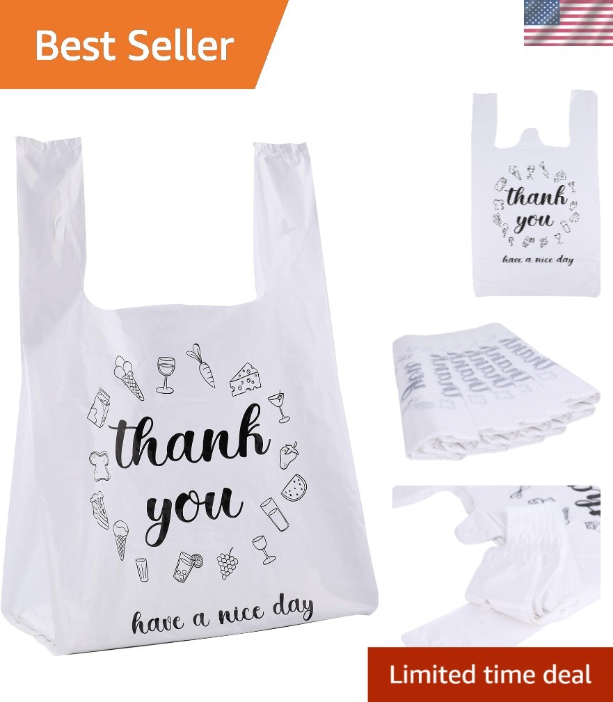 Stylish 500 ct Reusable Plastic Shopping Bags – 13x7x21 – Multi-Functional
