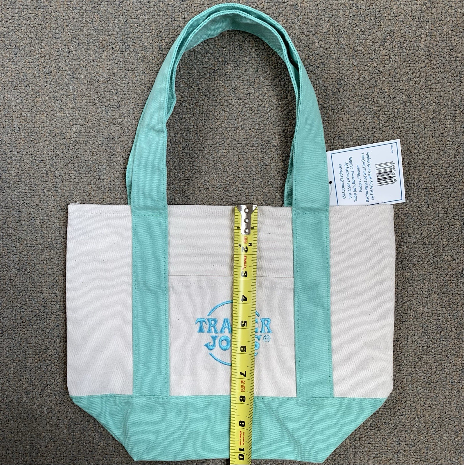 NWT Trader Joe’s Pastel Mini Totes, Canvas, 3 Colors: Green, Purple, Pink