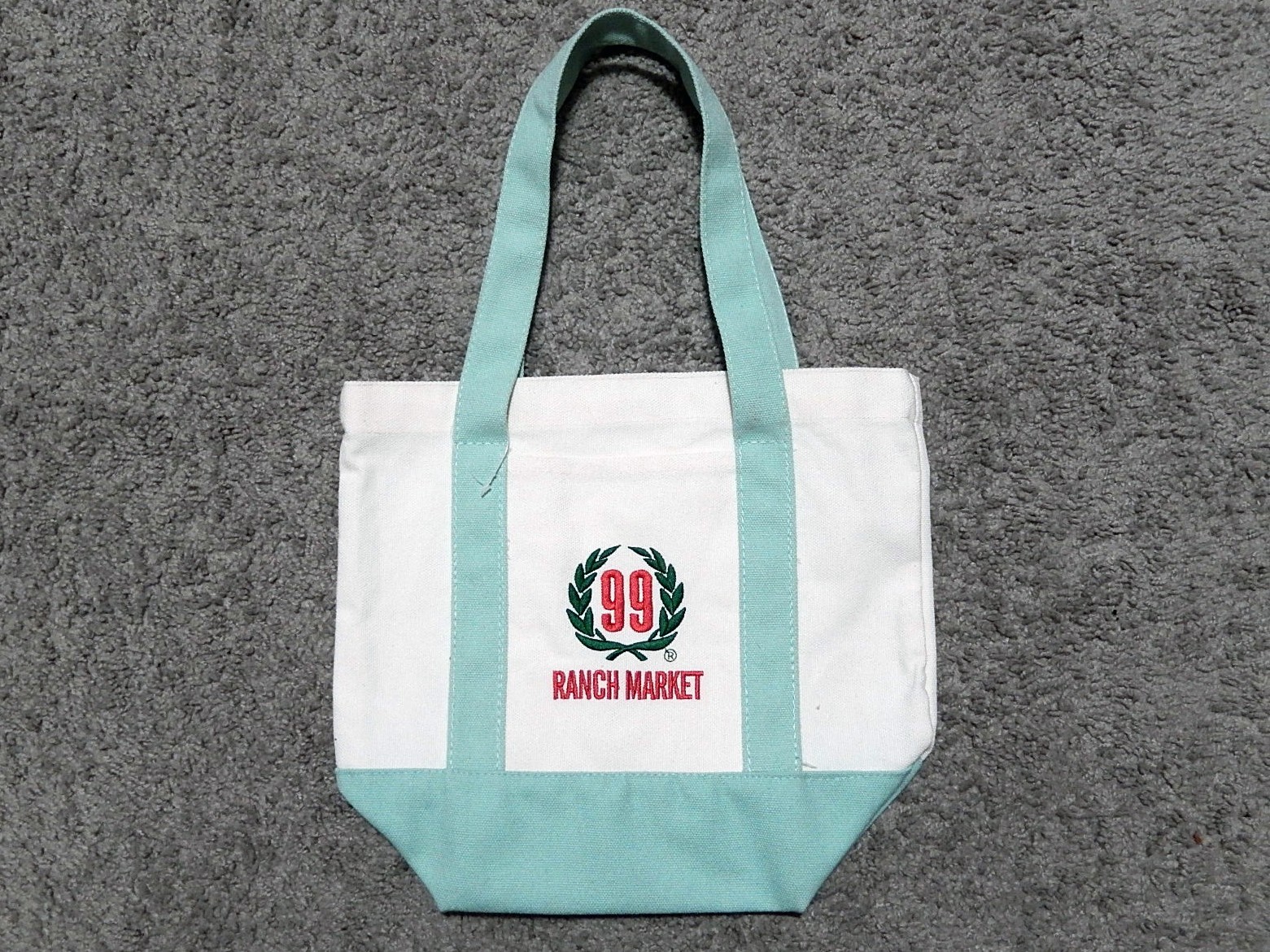 Ranch 99 Market Teal Blue Small Canvas Tote Shopping Bag (brand new) trader joes