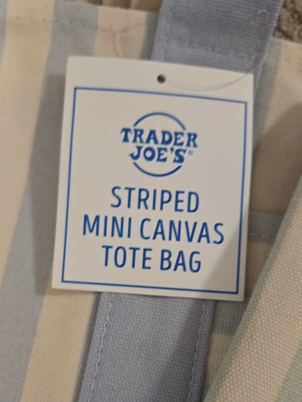NWT Viral Trader Joe’s Pastel Striped Mini Canvas Tote Bags-Set Of 4