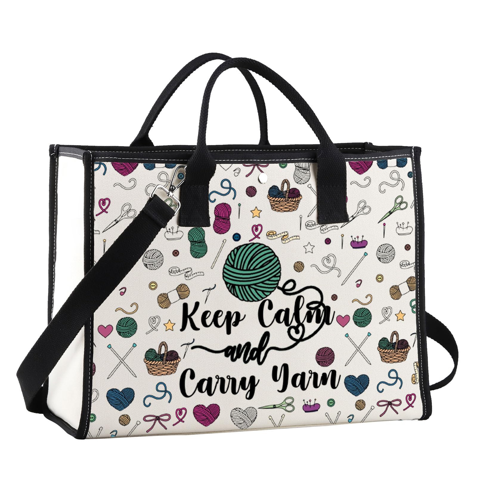 Crochet Tote Bag For Crochet Lovers Knitting Shoulder Bag Yarn Lover Bag Keep…
