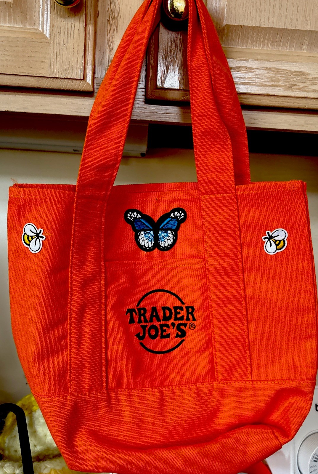 Trader Joe’s One Mini Bag Embroidery 2 Pretty Butterfly 🦋 4 Honeybee 🐝