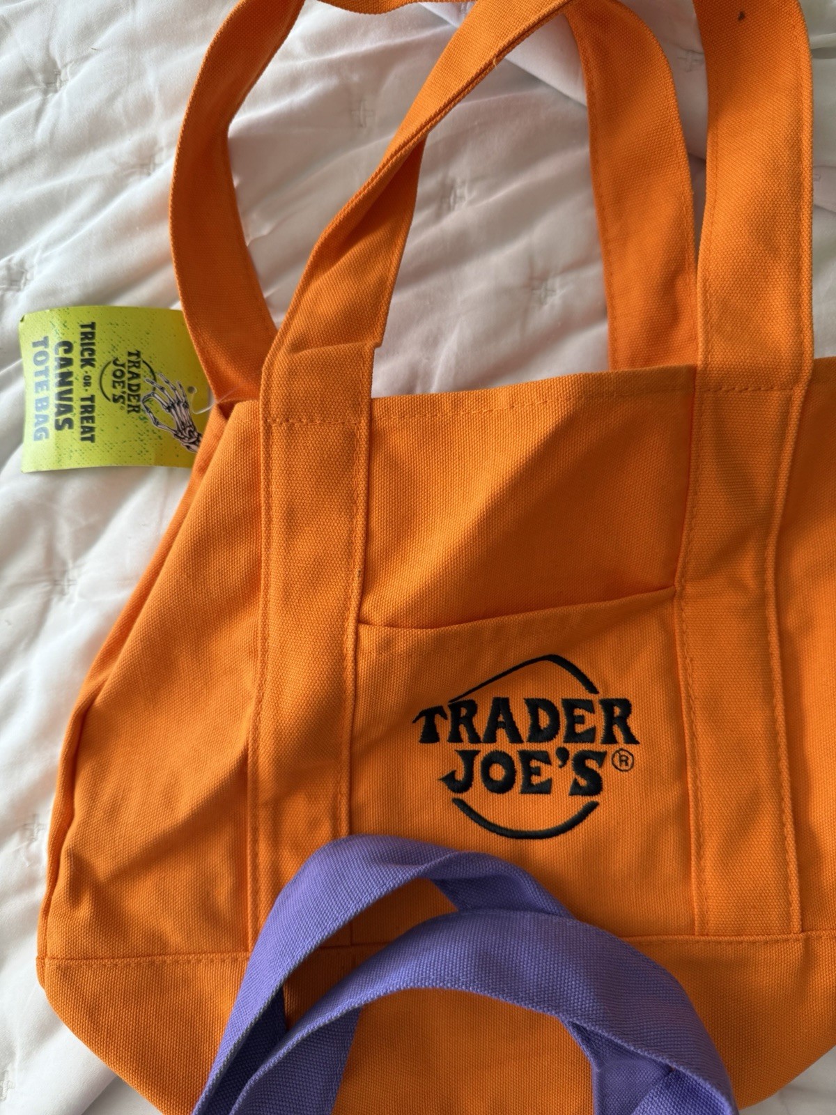 Trader Joes Totes Mini Halloween Canvas Tote Bag Set of 4 2025
