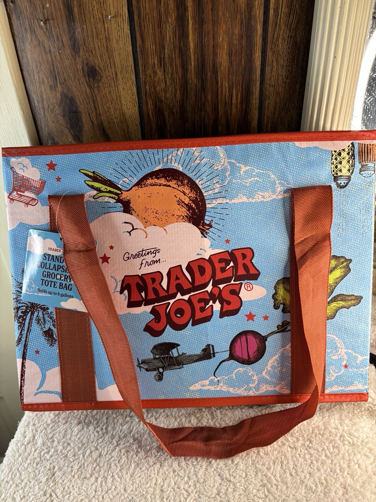 Trader Joe’s Limited Stand-Up Collapsible Tote Bag Brand NEW Moon & Sky RARE‼️