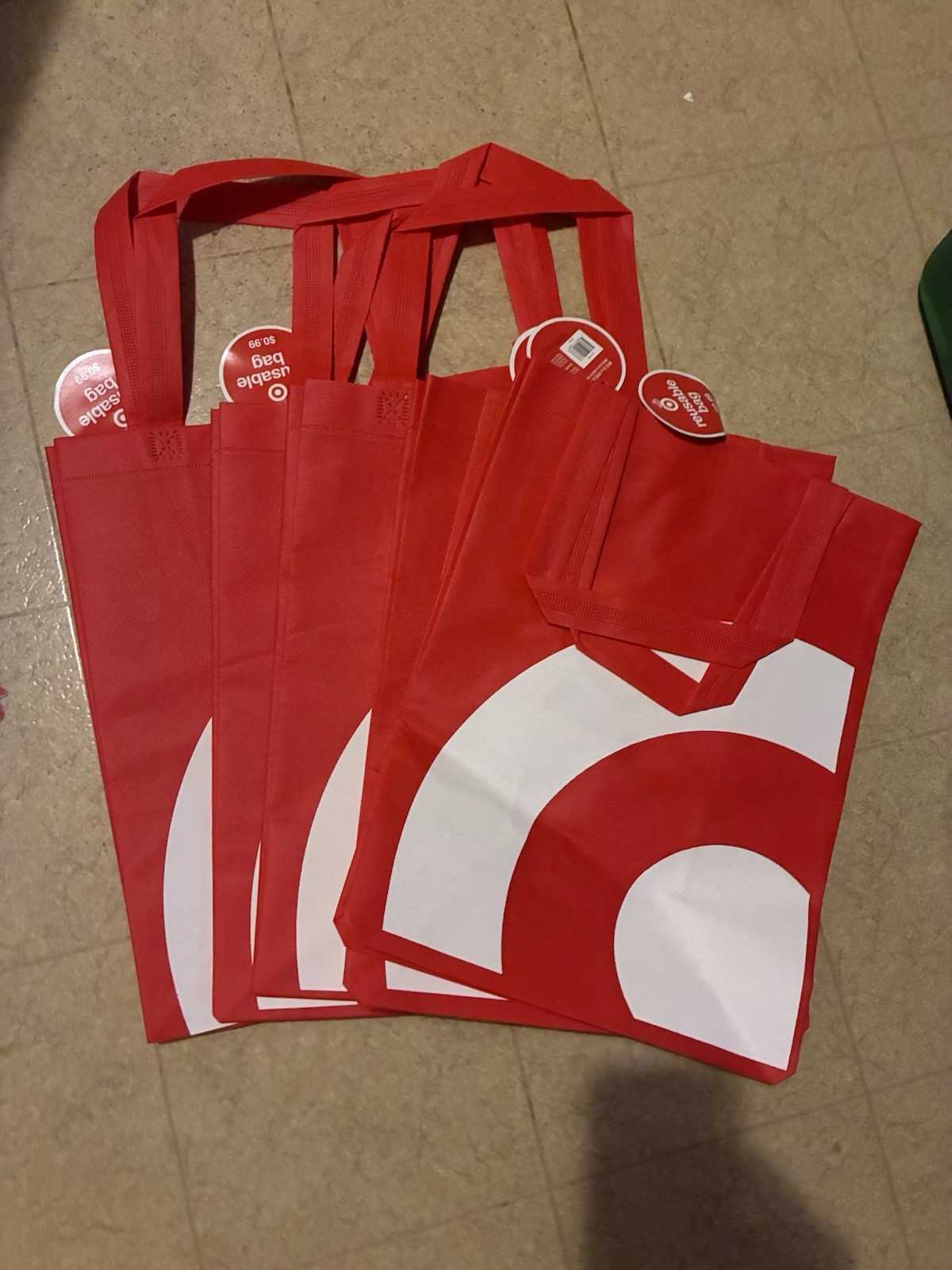 Bundle of 7 Targets reusable bags W12in x H16x D7.5in