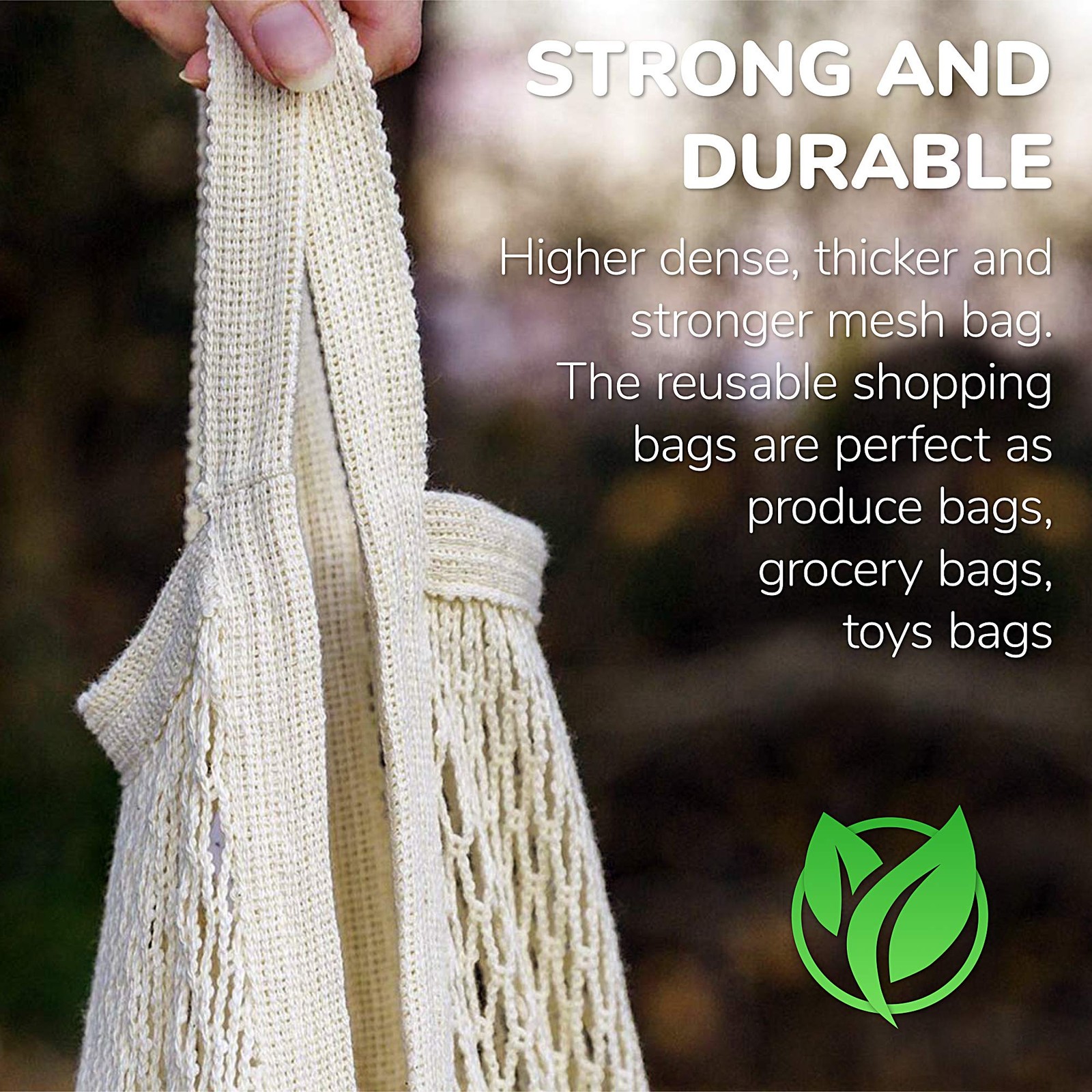 5 pack Cotton String Shopping Bags Reusable Washable Grocery Mesh Bags Organi…