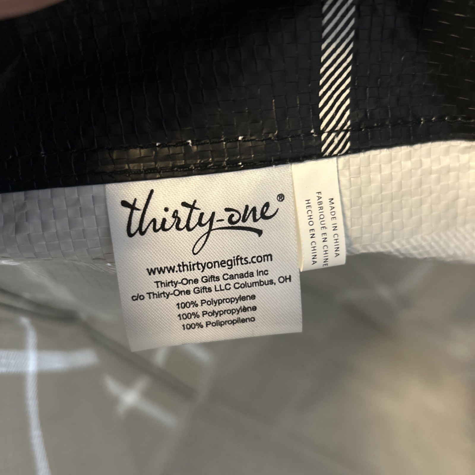 Thirty-One Reusable Grocery Bags, -NWT- Set Of 2. Black Windowpane & Black