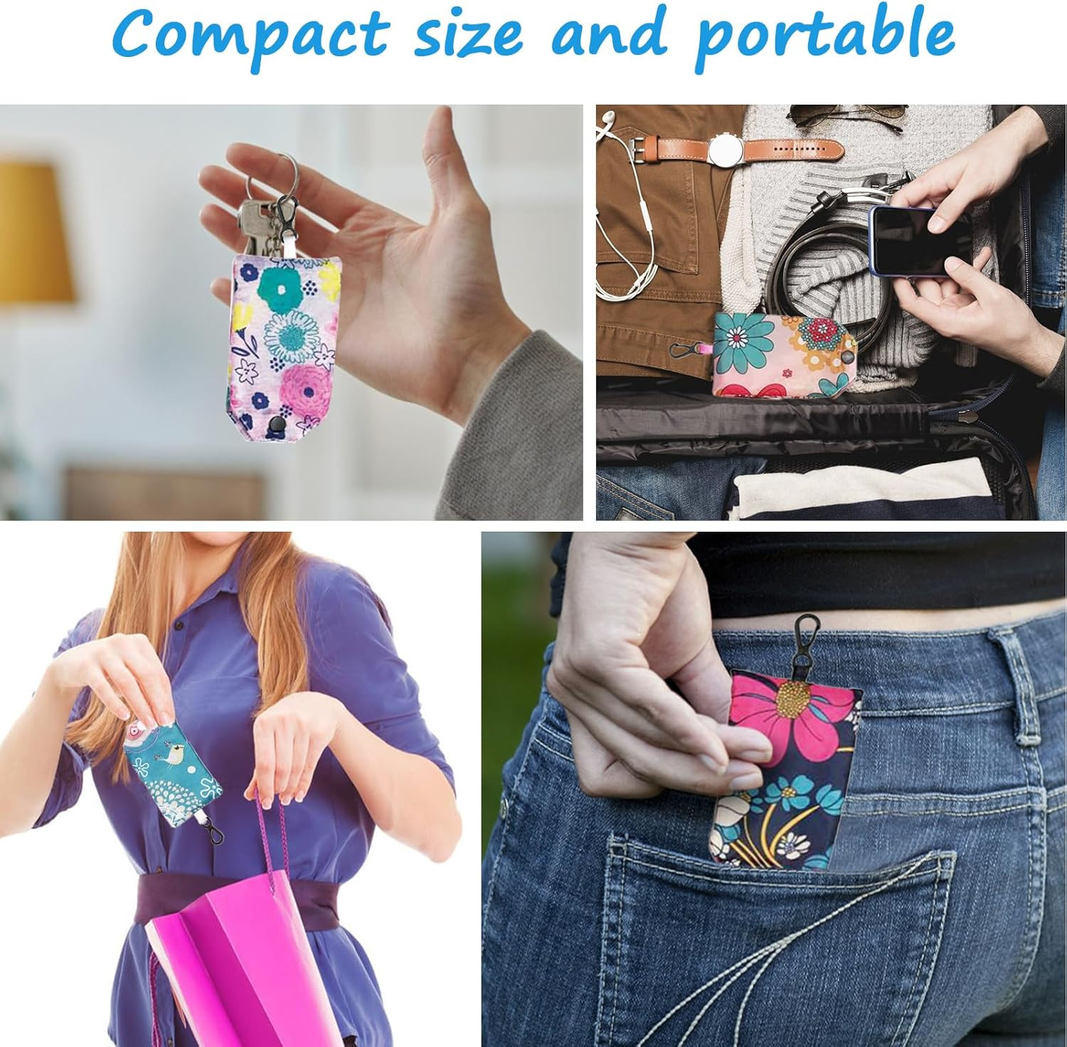6 Pcs Reusable Shopping Bags Foldable, Machine Washable Shopping Grocery Bags in