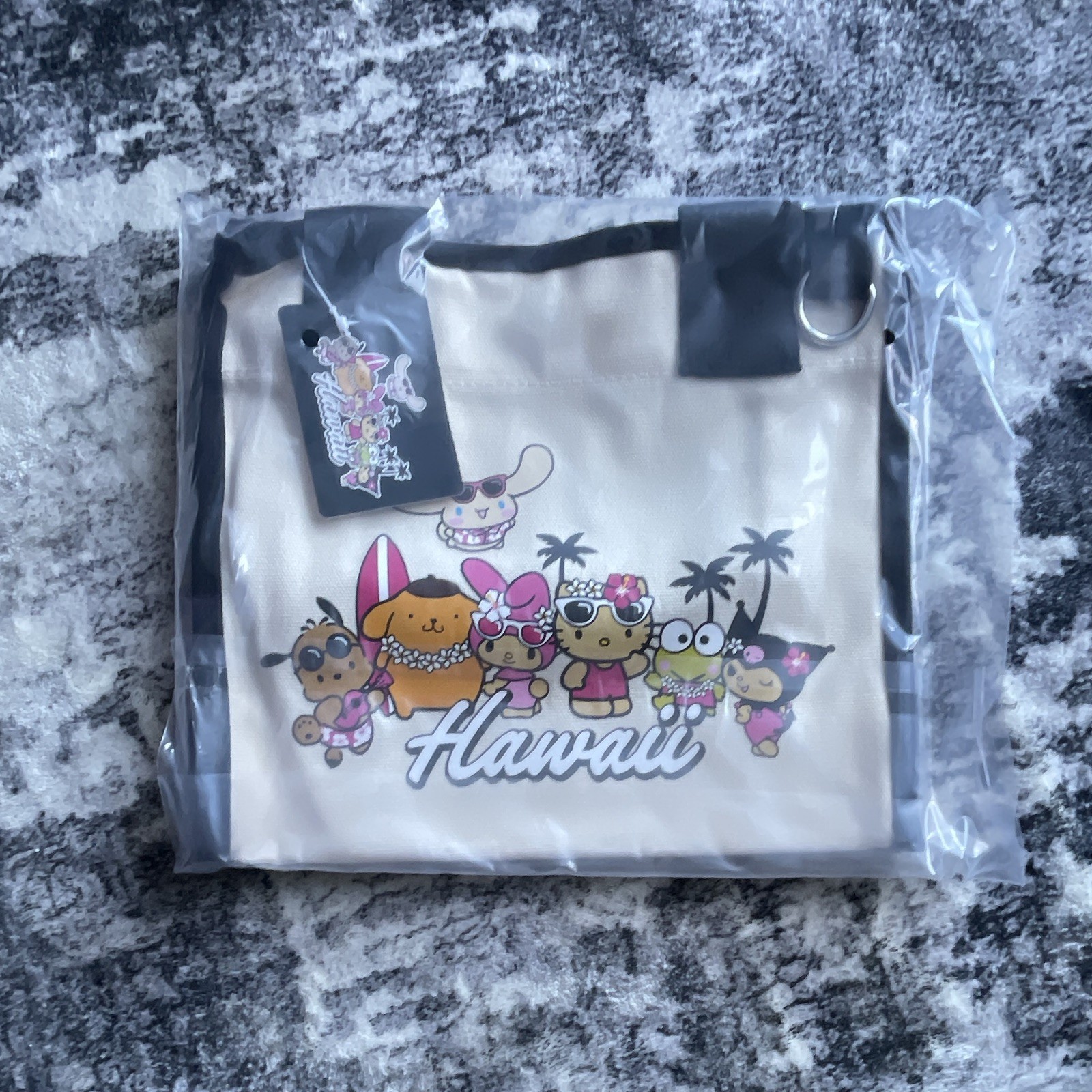 Sanrio ABC Store Hawaii Hello Kitty & Friends Reusable Canvas Mini Tote Bag NEW