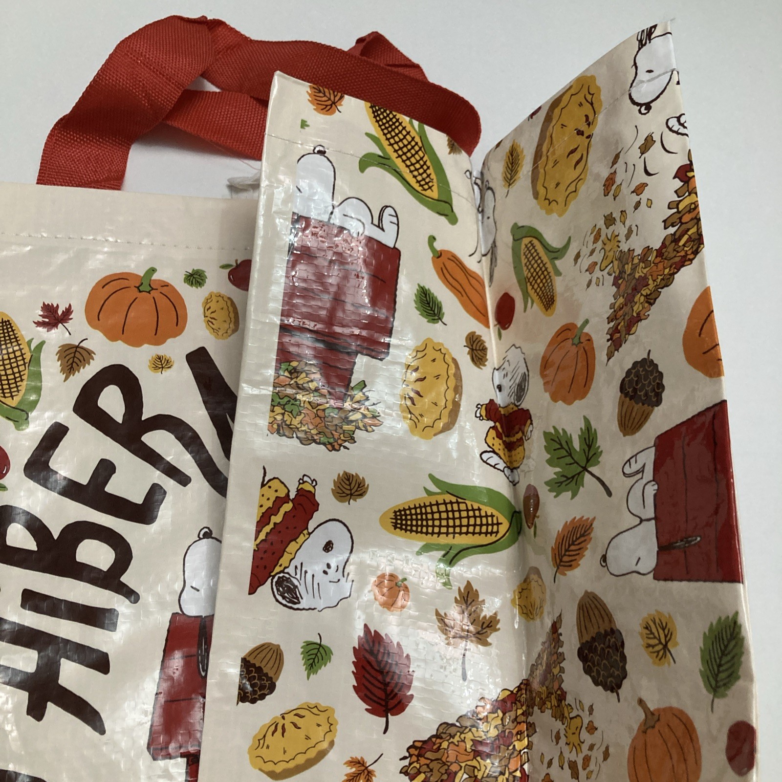 Tesco Fall Snoopy Tote Bag Pumpkin Spice Hibernation Pie Acorn Leaf 2025 Schultz
