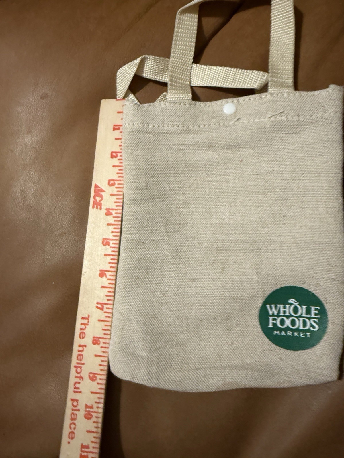 Whole Foods Market Mini Canvas Tote with Snap Closure 8 1/2” X 6 3/4”