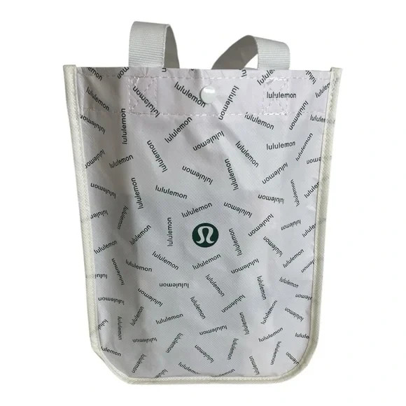 Lululemon Reusable Small Tote Set of 3 Bags, Red, White, Green Snap New