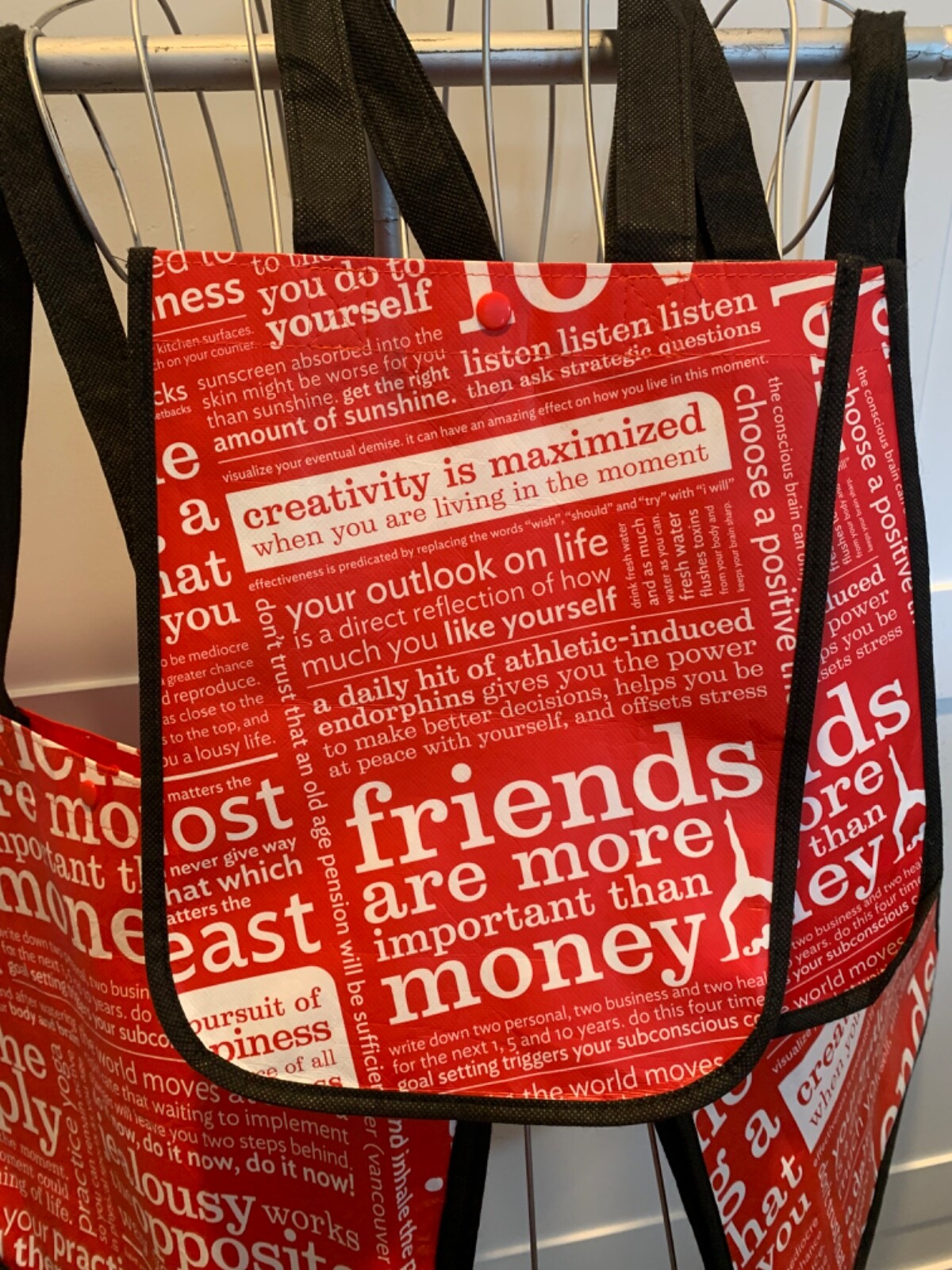 LULULEMON SHOPPING BAGS- SET OF 4 SHOPPING BAGS- 2 MEDIUM SND 2 SMALL-MANIFESTO!