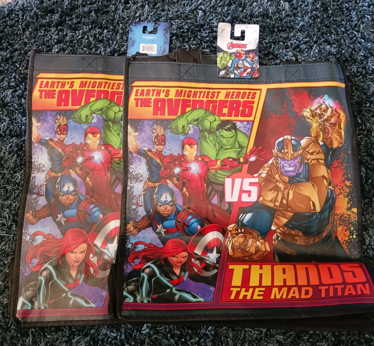 Marvel Comics AVENGERS vs THANOS TOTE BAG REUSABLE GROCERY SHOPPING Bags (2)