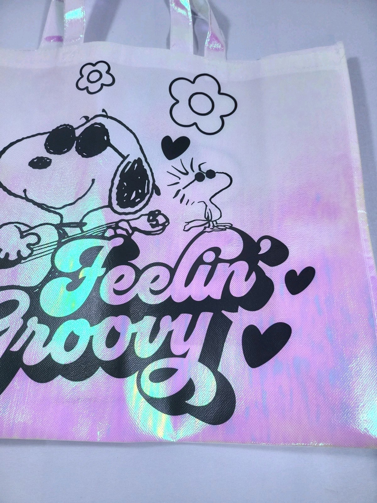 Peanuts Gang Snoopy & Woodstock Feeling Groovy Reusable Shopping Bag Grocery Bag
