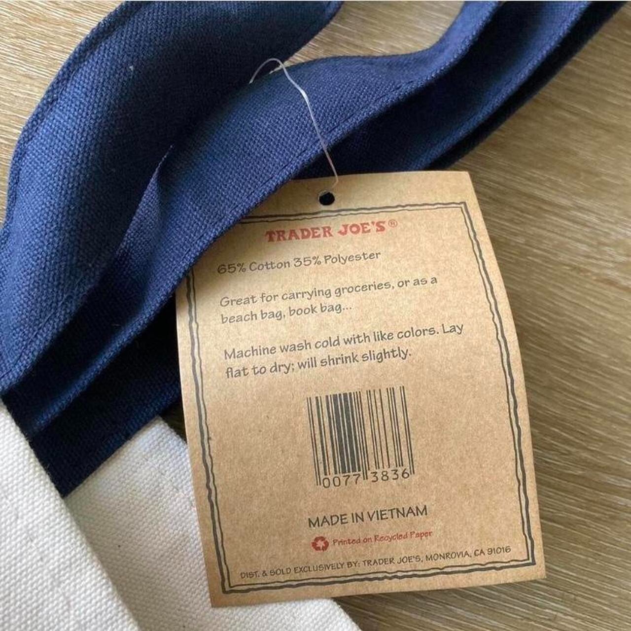 🔥 Trader Joe’s Canvas Tote Bag – Navy Blue, Heavy Duty Bag – Brand NEW