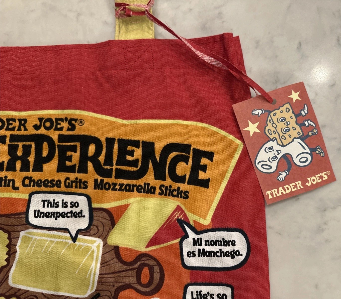 Trader Joe’s Cheese Adventures Reusable Heavy Cotton Shopping Bag -5 PCS
