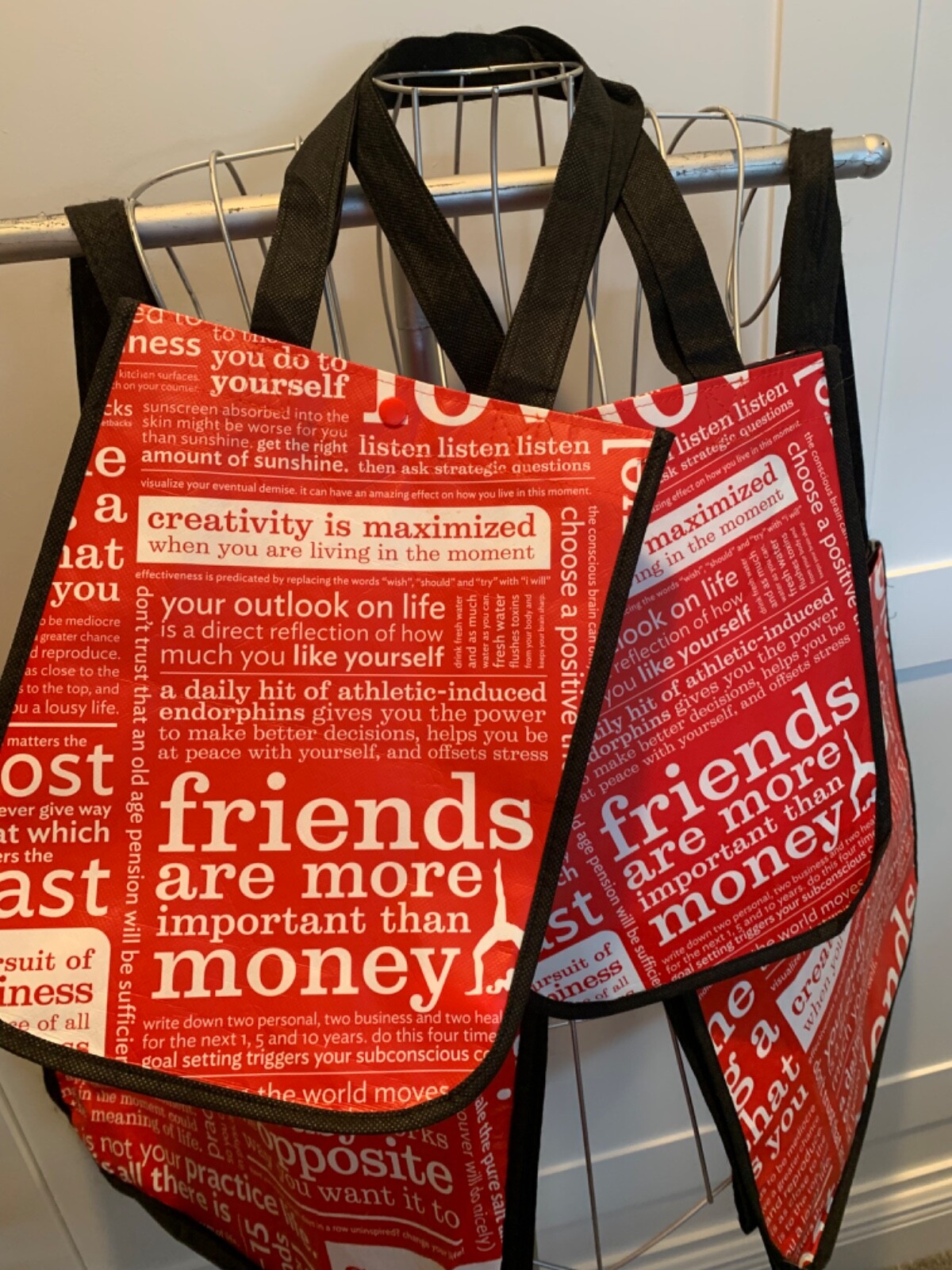 LULULEMON SHOPPING BAGS- SET OF 4 SHOPPING BAGS- 2 MEDIUM SND 2 SMALL-MANIFESTO!