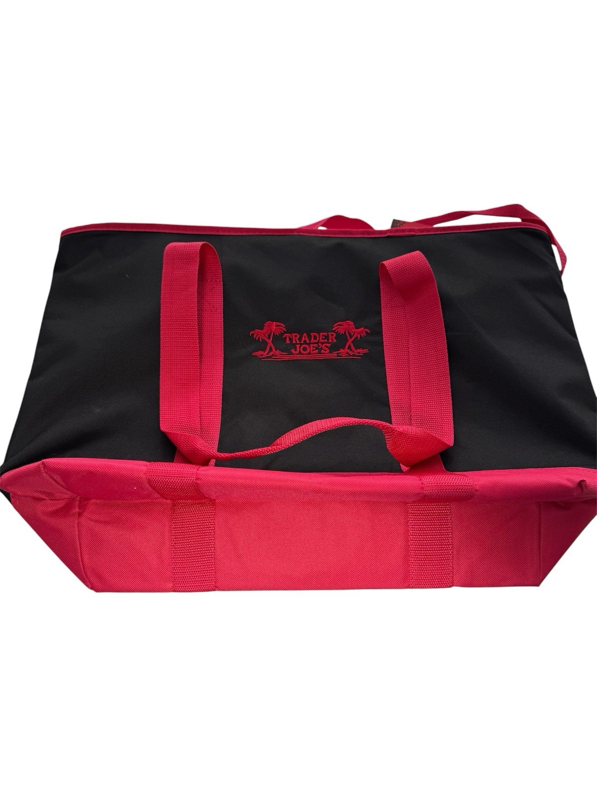 Original Trader Joe’s Black & Red Insulated Tote Bag Cooler Shopping Grocery