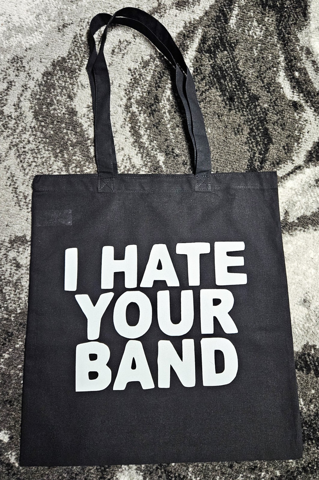 I Hate Your Band. screen-printed Tote Bag. Rock n Roll Vintage Reproduction punk