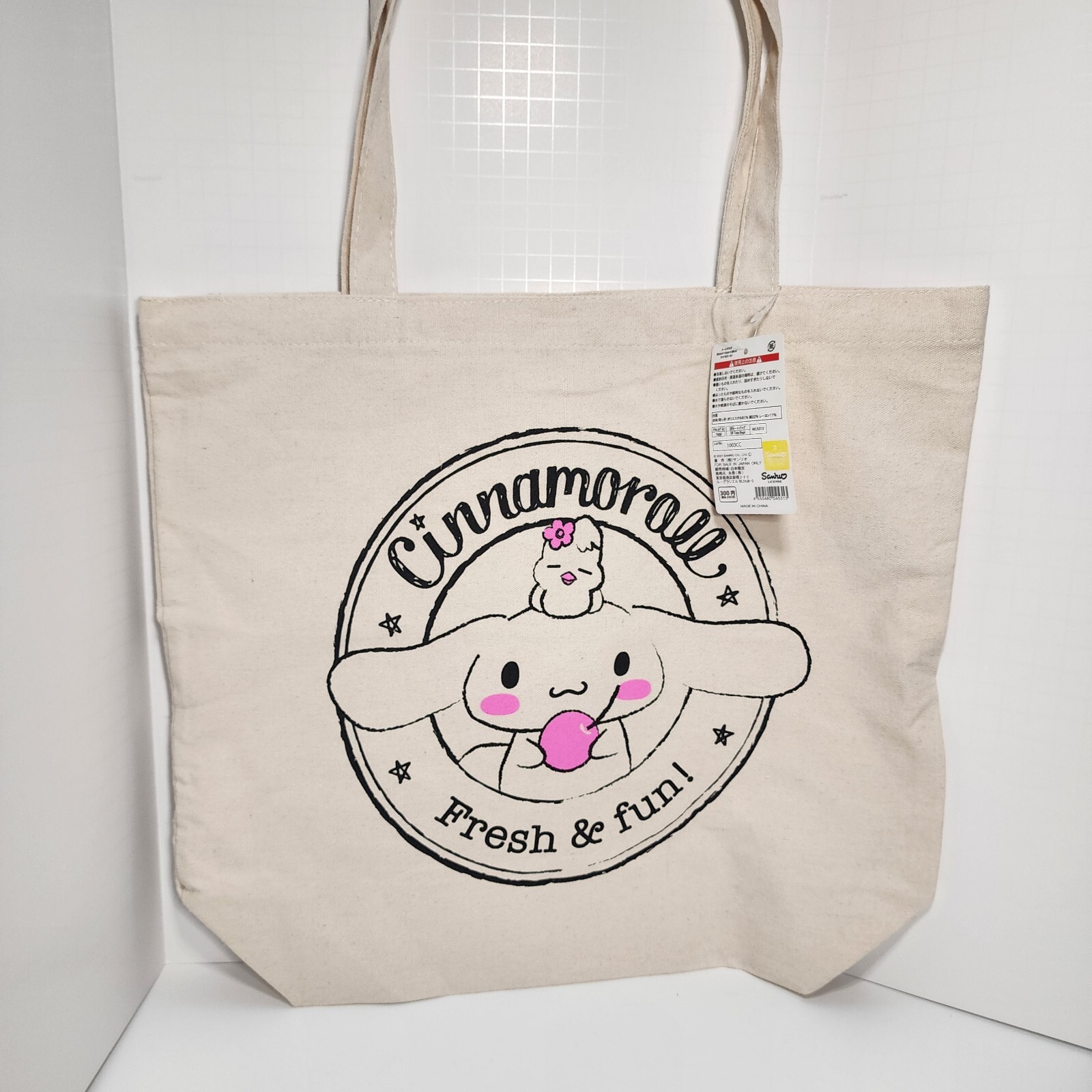 Sanrio Daiso Cinnamoroll Tote Bag Shopping Cotton New Shopper Bird Cherry Flower