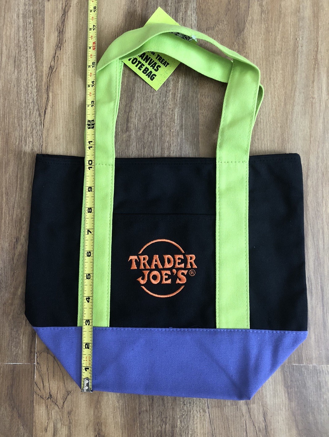 Trader Joe’s Trick Or Treat Mini Tote Bag Black Purple Limited Edition Halloween