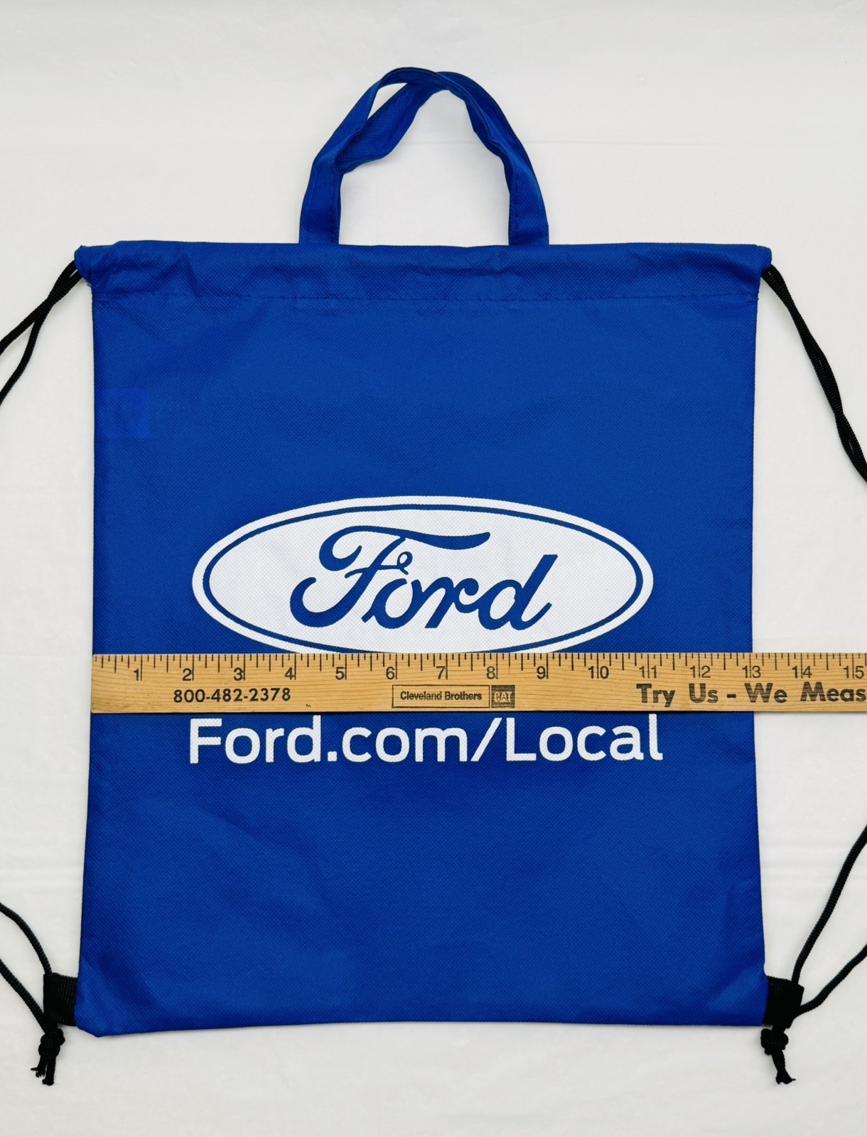 NEW Ford Vehicles Blue Polyester Cinch Bag Drawstring Backpack Promo Advertising