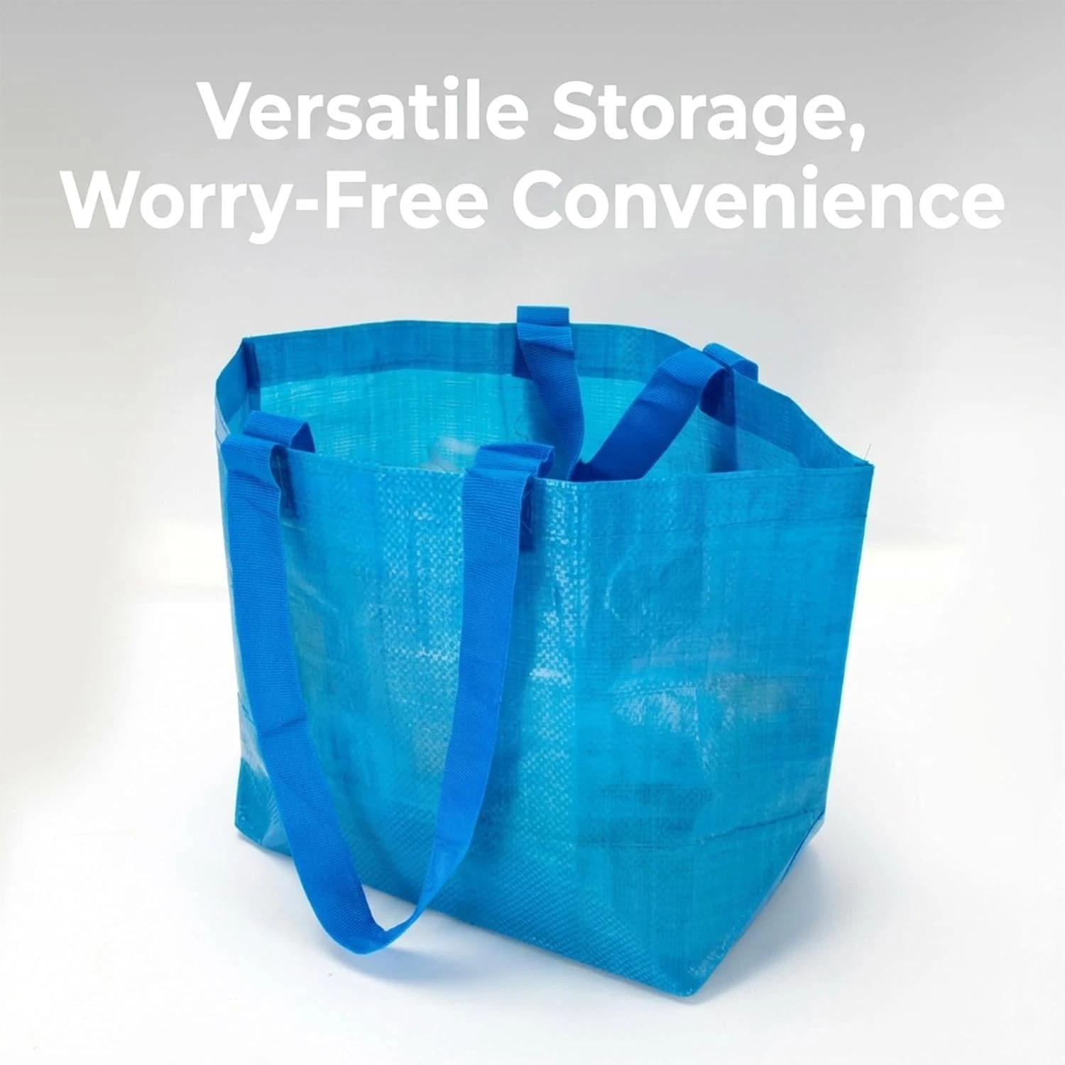 Lightweight and Stylish Set of 3 Blue Shopping Bags – Perfect for Organizing