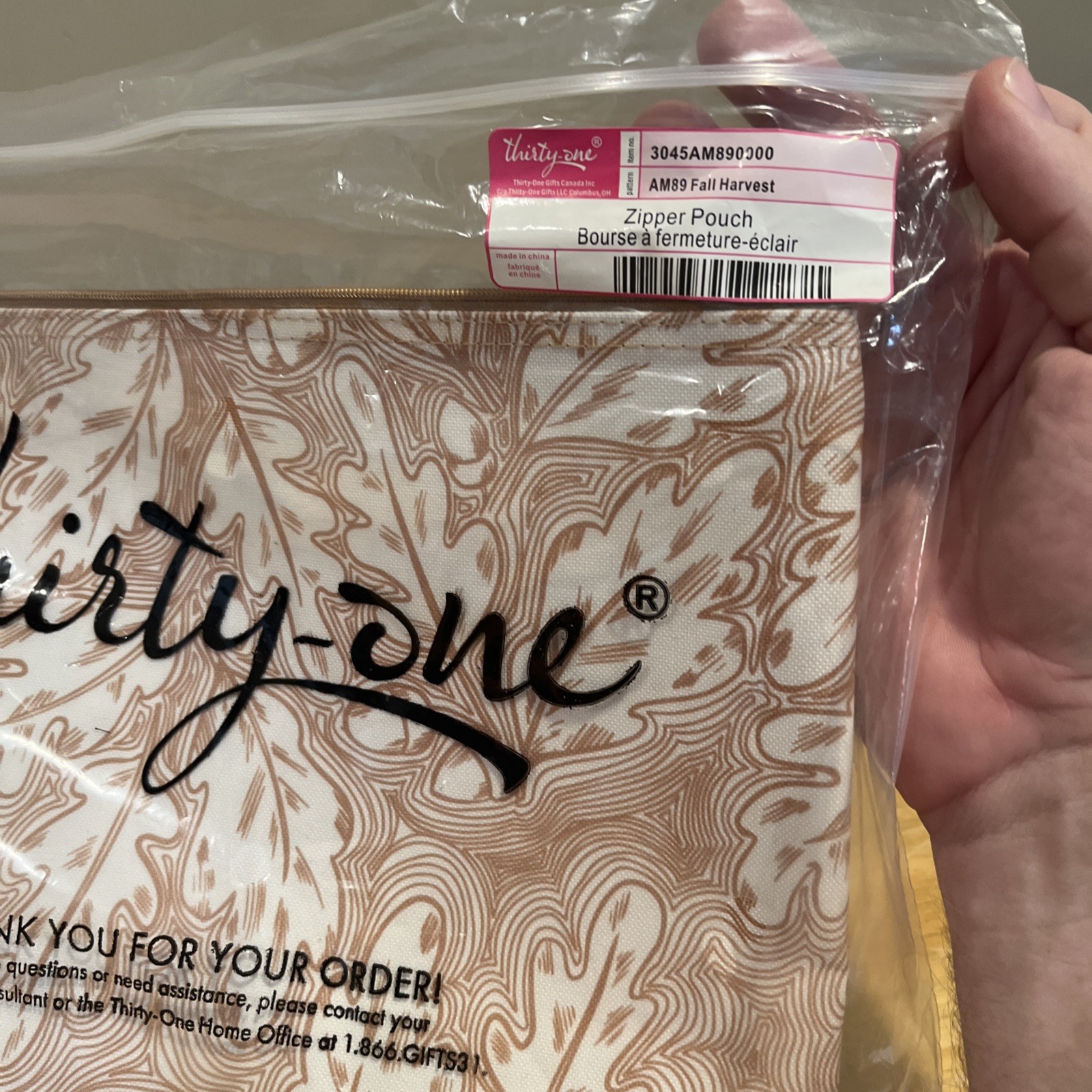 THIRTYONE Thirty One 31 Gifts Zipper Pouch – BRAND NEW – Fall Harvest
