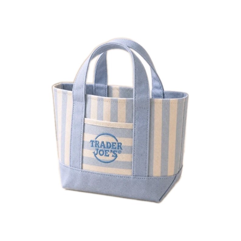 Trader Joe’s Striped Mini Canvas Tote Bag Set of 4 13x10x6 Inches (NEW)