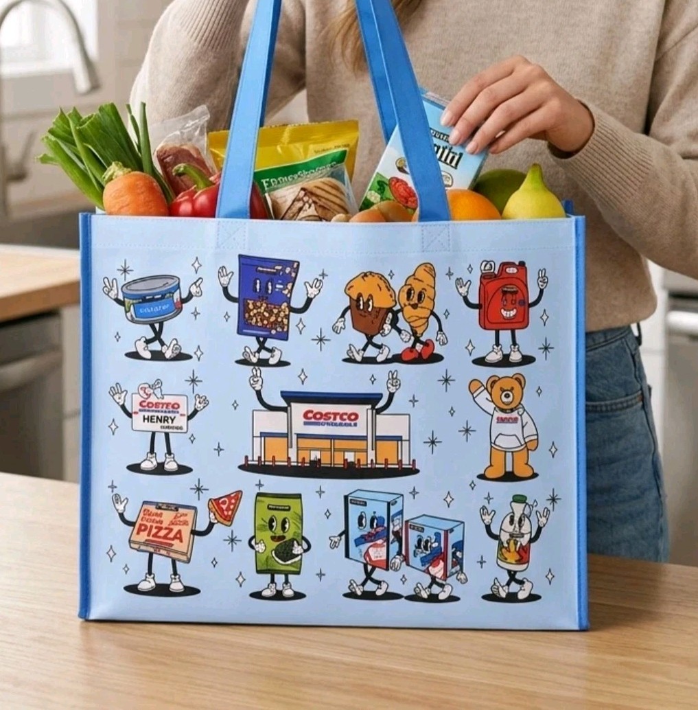 Costco Wholesale CARTOON CHARACTER V2 Reusable Shopping Bag Heavy Duty Tote NEW!