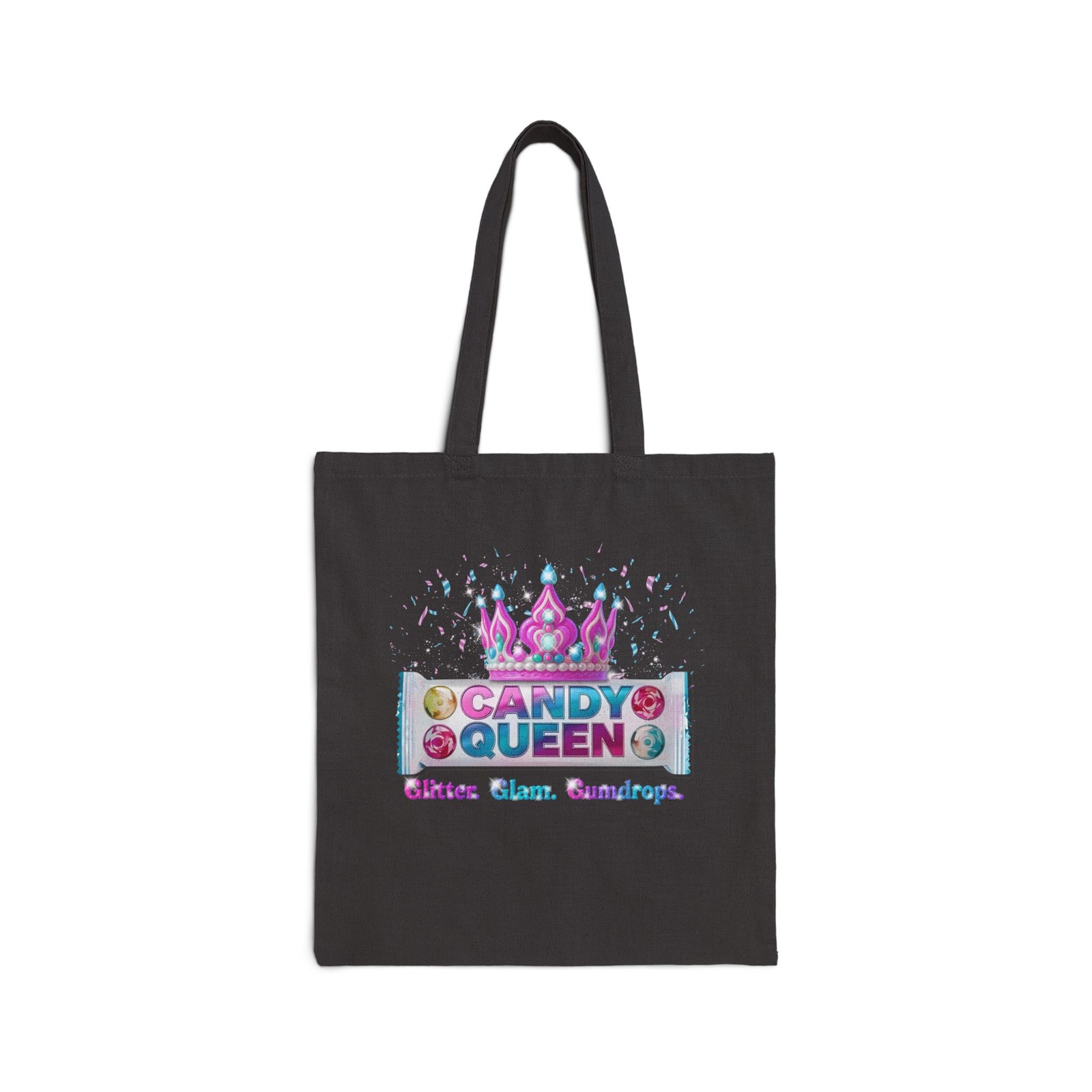Candy Queen Tote Bag Glitter Glam Gumdrops Halloween Candy Trick or Treat Bag