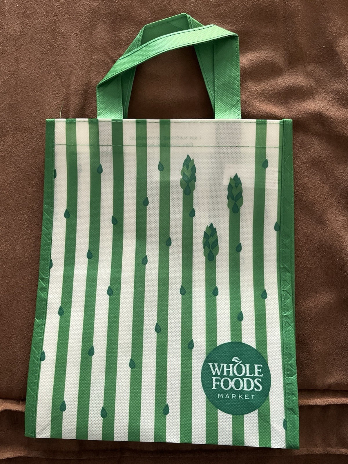 WHOLE FOODS MARKET Asparagus Small Reusable Shopping Grocery Tote Bag 3.5 Gallon