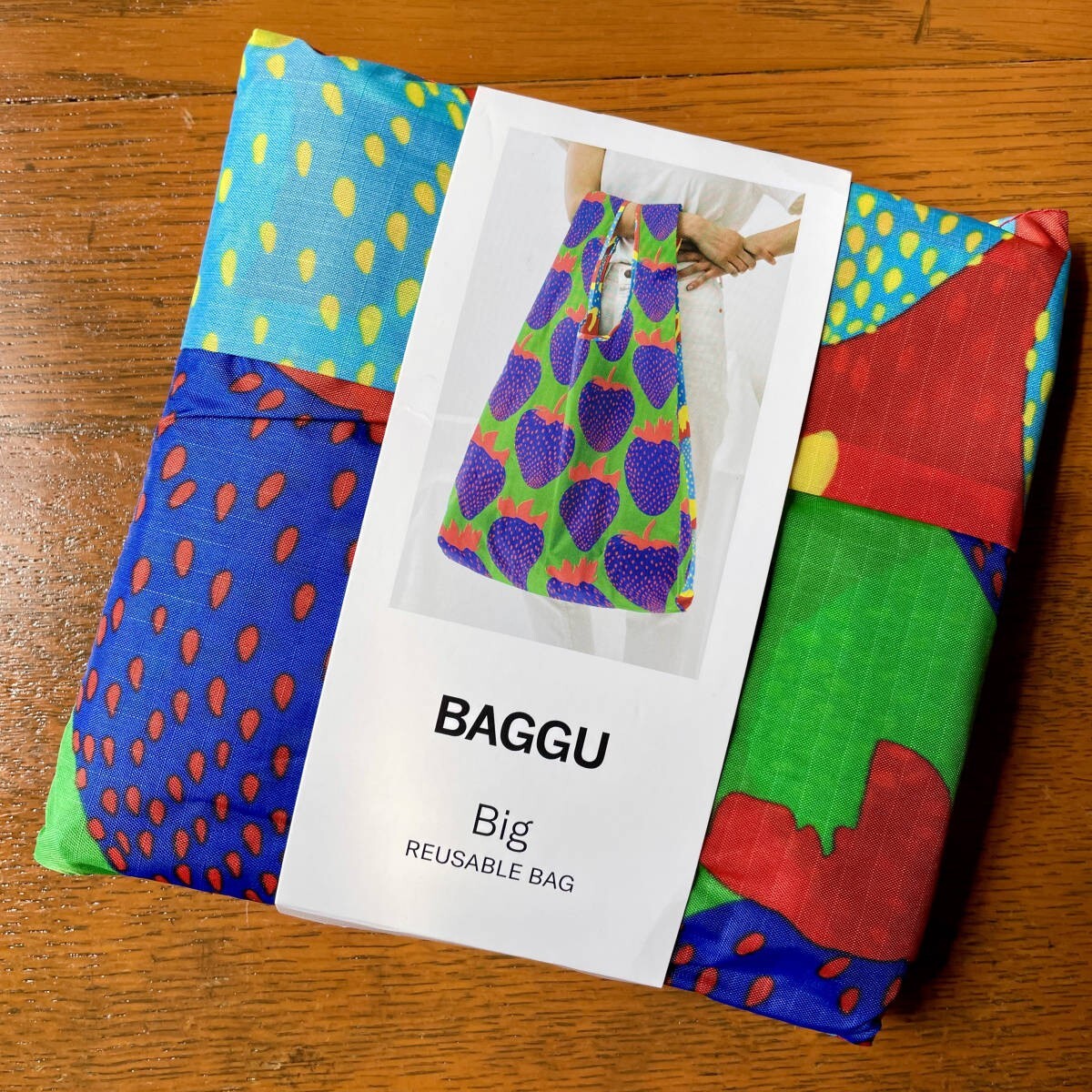 NWT Baggu BIG Reusable Bag Electric Strawberry Mix US seller Sold Out Rare H2F
