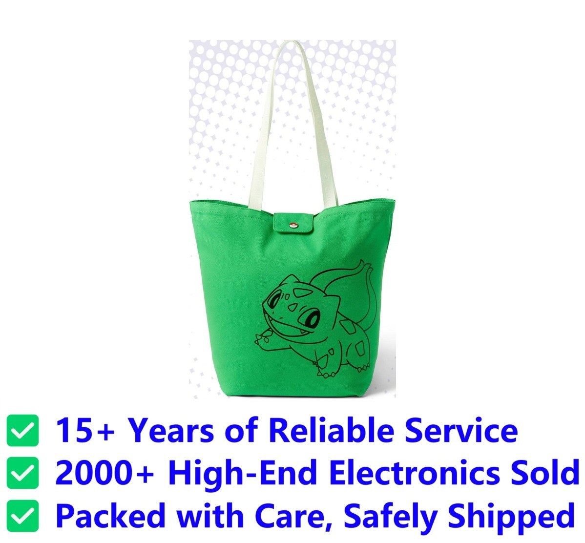 Pokemon x Target Reusable Tote Green Bulbasaur New Canvas Bag