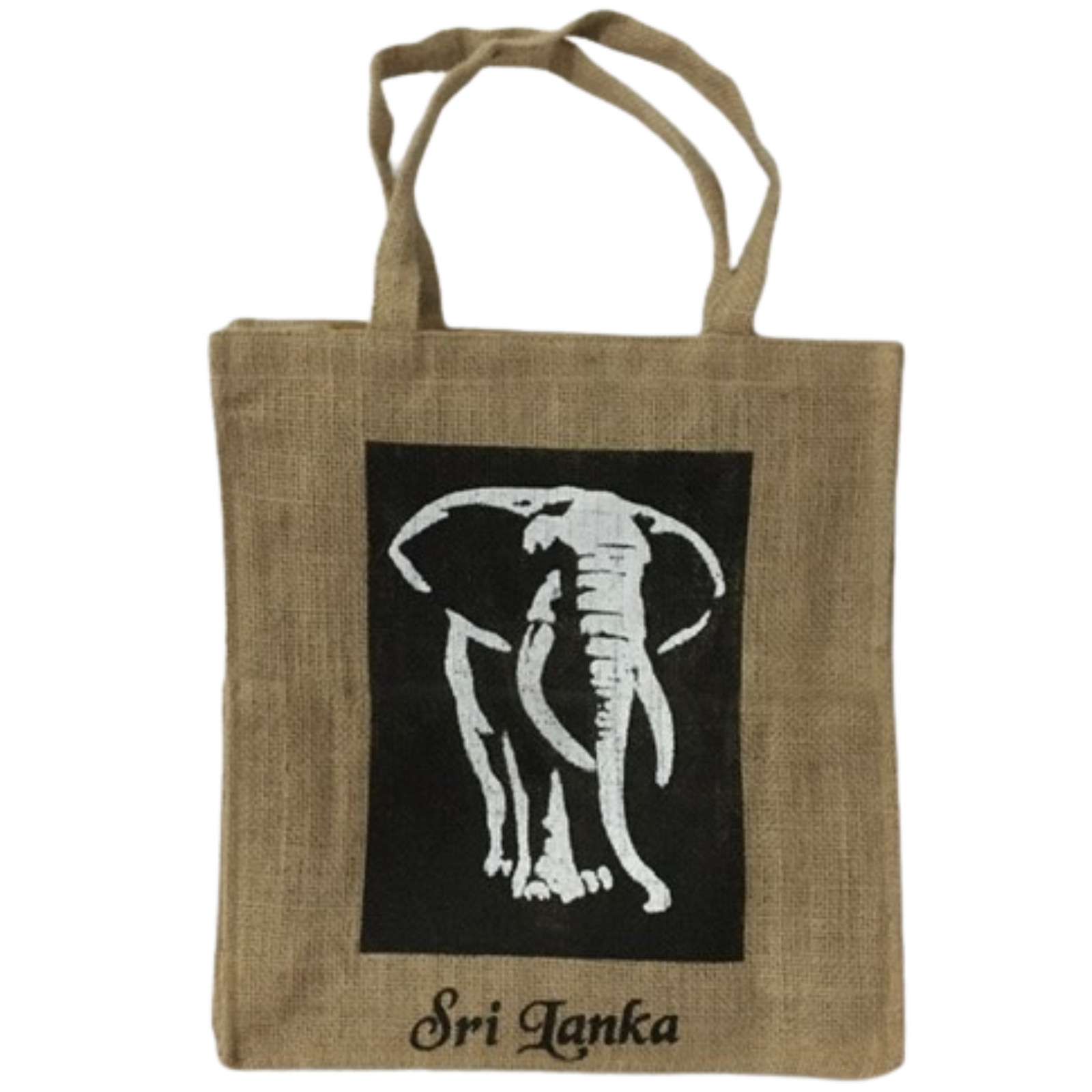 Reusable 100% Jute Tote Bag Eco Friendly Burlap Shopping Bag Elephant themed