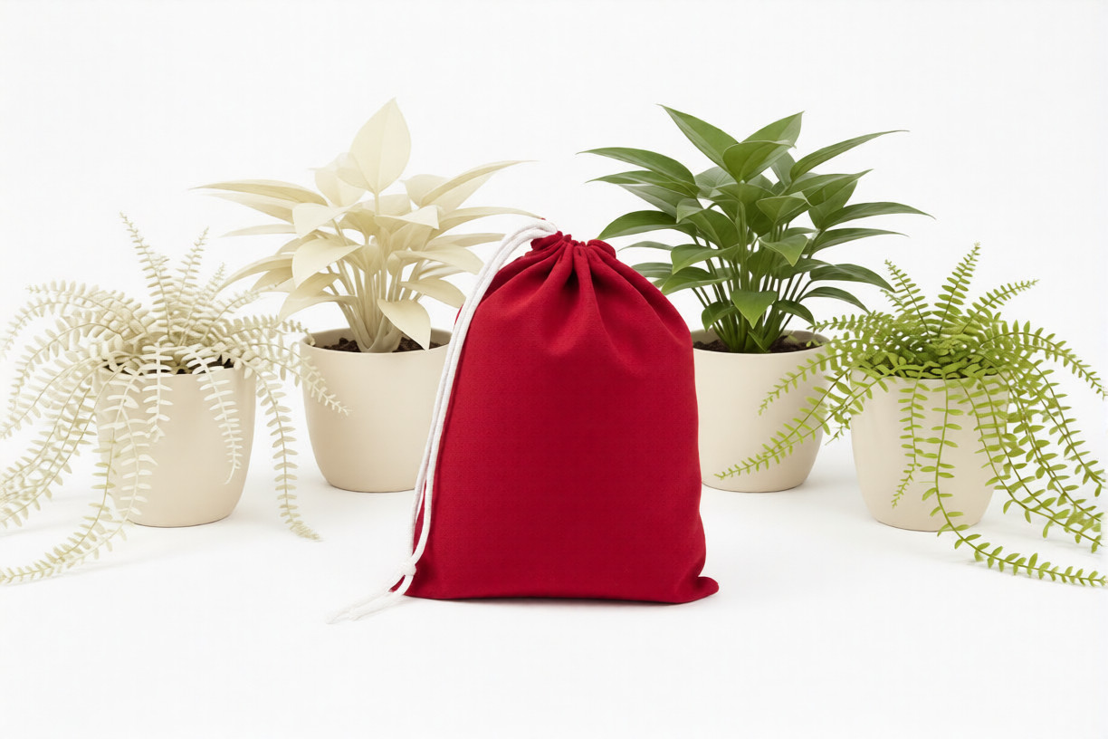 CharkaBags – 6 x 10 Inches Red Reusable Drawstring Muslin Bags – Premium Quality