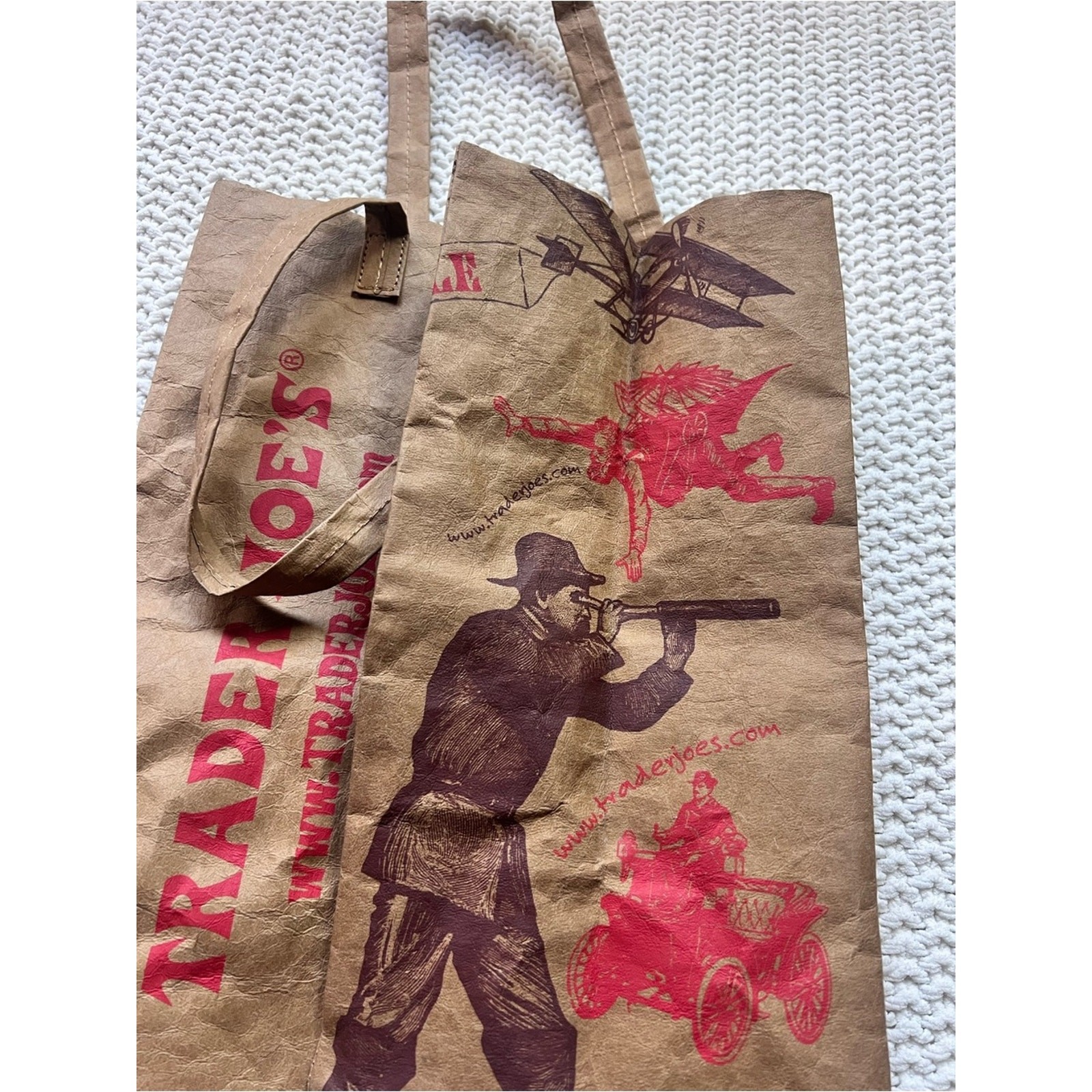 Trader Joe’s Brown Washable Bag Tote Rare Discontinued Classic