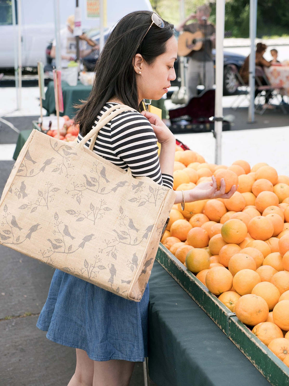 Jute Market Tote Bag with Handles (Bell Jardinere)