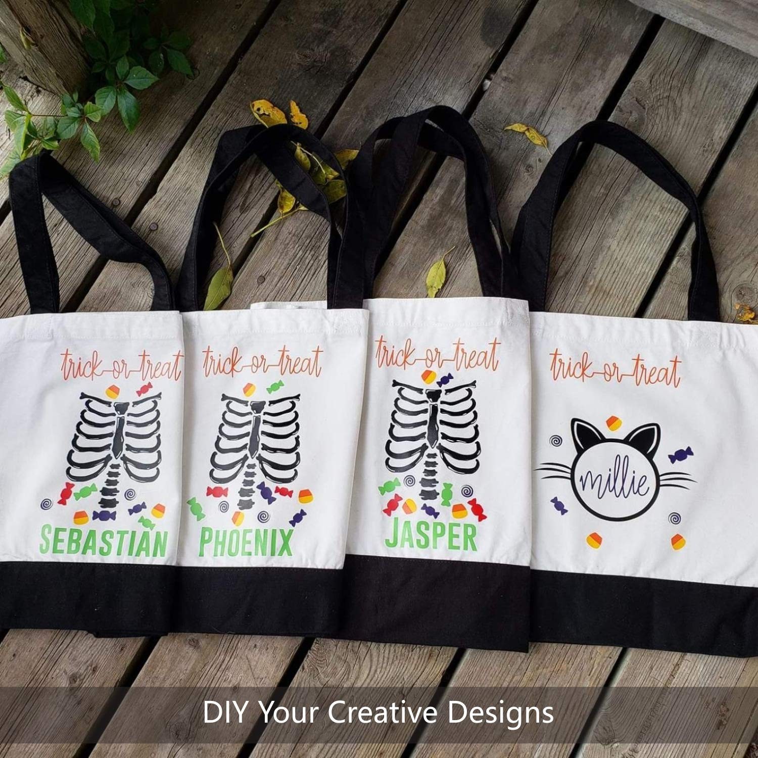 6-Pack Super Strong Large 12oz Cotton Canvas Tote Bags, Reusable Grocery Shop…