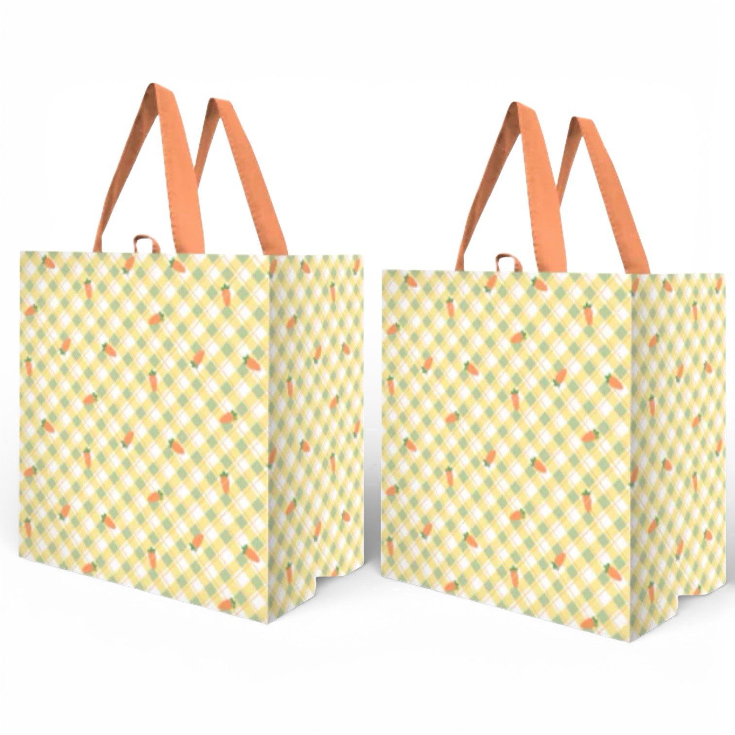 🥕 Easter Bag With Cute Carrots Reusable Tote Gift Bags NEW (2 Pack) Baskets